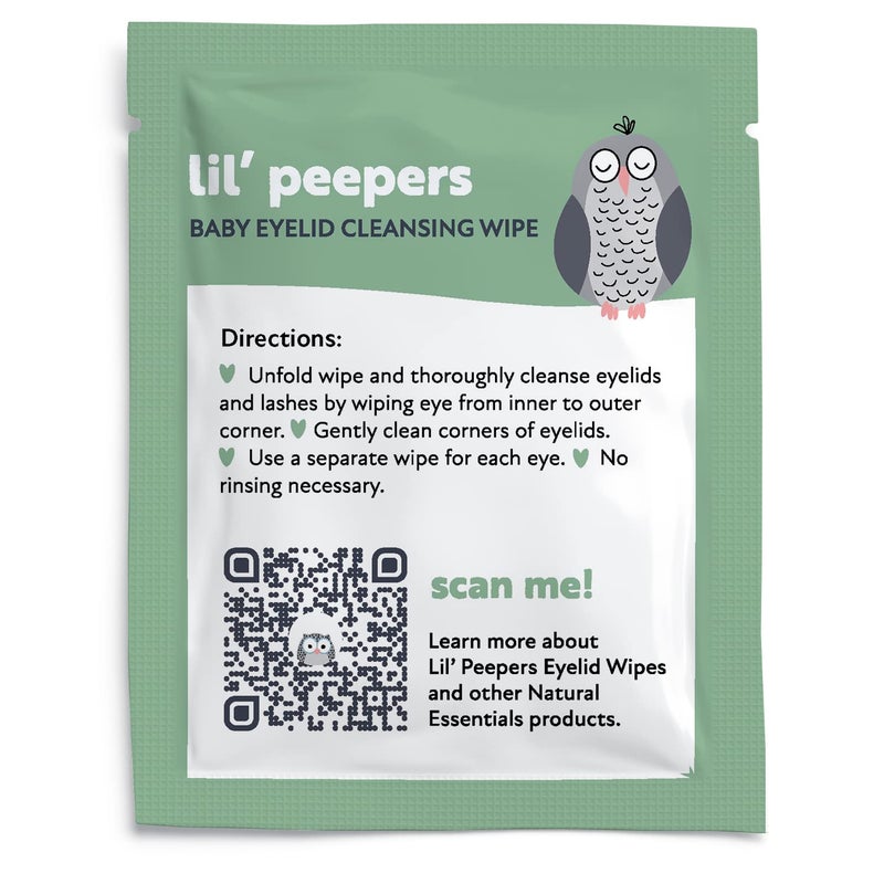 Natural Essentials Lil Peepers Baby Eye Wipes and Eyelid Cleanser PreservativeFree  RinseFree Pediatrician Recommended Hypoallergenic Soft Eyelid Wipes for Babies Kids  Adults 30 Count 2pk - Image 5
