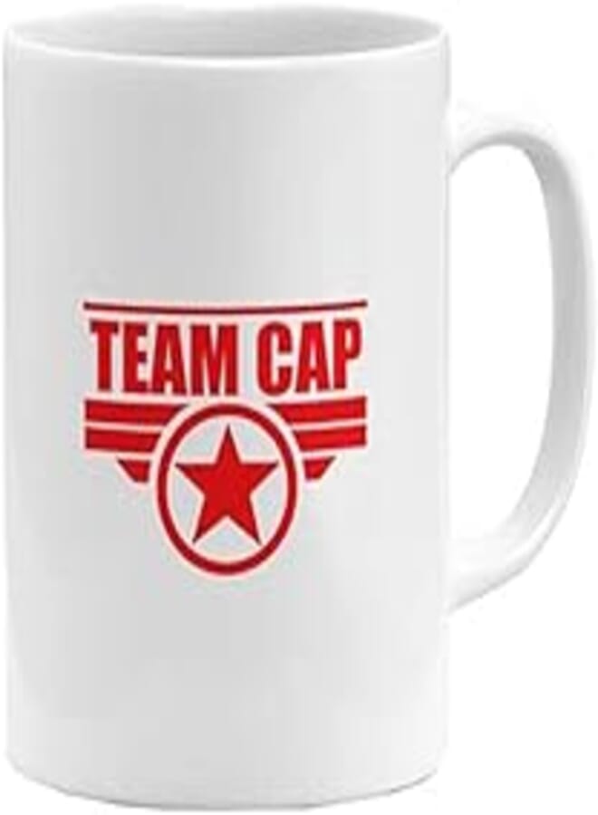 RYN RYN PRINTED DESIGN Team Cap Printed Coffee Mug White/Red 11ounce