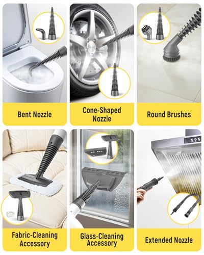 Suu66 Handheld Steam Cleaner with Safety Lock, 500mL Large Tank & 19PCS Accessories - Multi-Surface Deep Cleaning for Kitchen, Bathroom, Car, Sofa - Removes Stubborn Grime, Sanitizes Surfaces (White) - Image 3