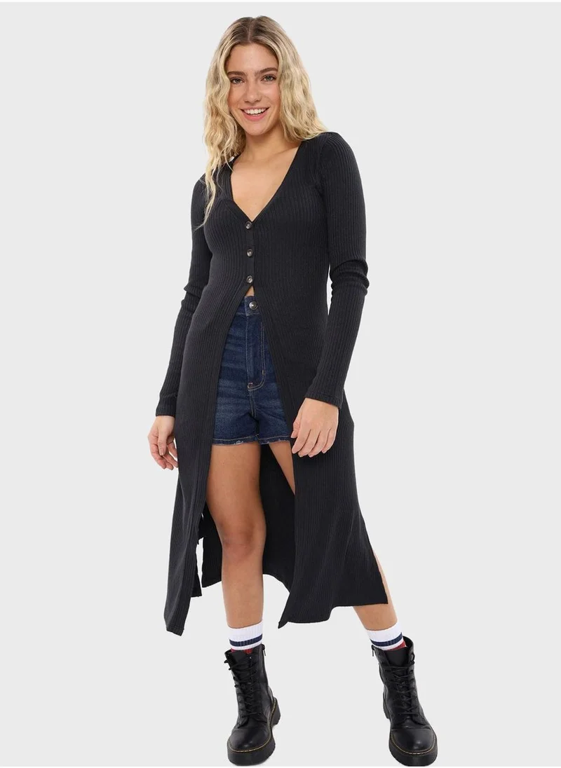 American Eagle Button Detail Longline Cardigan