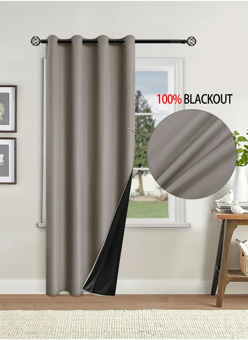 DUNISO 2 Panels Blackout Curtains for Bedroom, Thermal Insulated Room Darkening Curtains, Grommet Light Blocking Blackout Drapes for Living Room (Camel,132*241cm)  - Image 3