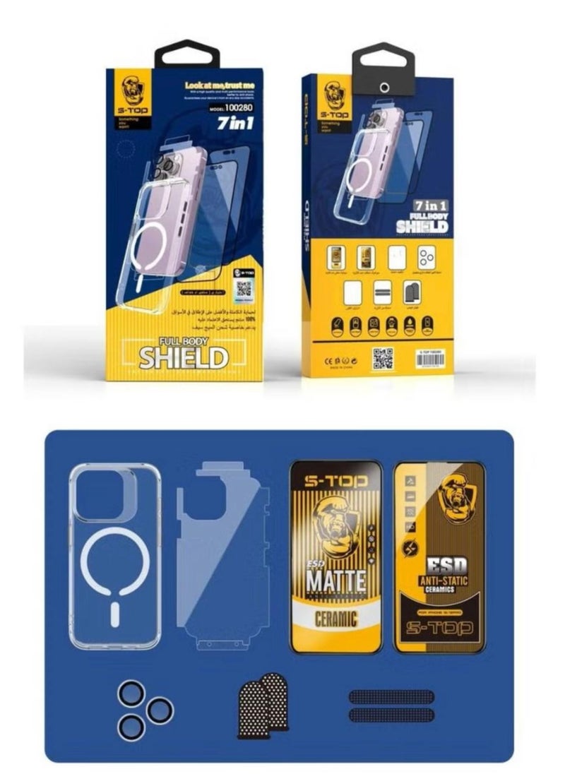 S-TOP - Integrated protection package for iPhone 15 Pro (7 in 1) - Image 1