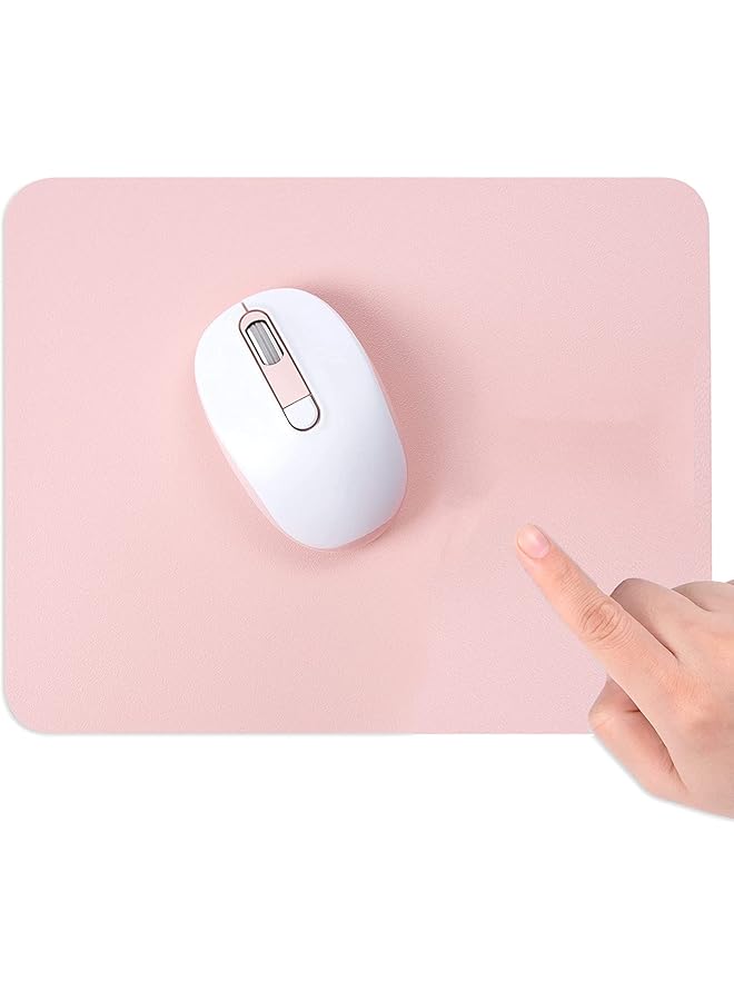 إيروريكس وسادة ماوس نحيفة مقاس 8 بوصة × 11 بوصة لملحقات الكمبيوتر المحمول، وسادة ماوس من الجلد الصناعي المقاوم للماء مع قاعدة مضادة للانزلاق، وسادة ماوس مستطيلة للمنزل والمكتب والمدرسة، وردي - Image 1