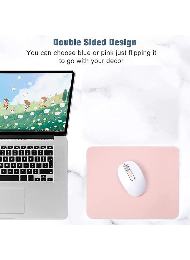 إيروريكس وسادة ماوس نحيفة مقاس 8 بوصة × 11 بوصة لملحقات الكمبيوتر المحمول، وسادة ماوس من الجلد الصناعي المقاوم للماء مع قاعدة مضادة للانزلاق، وسادة ماوس مستطيلة للمنزل والمكتب والمدرسة، وردي - Image 3