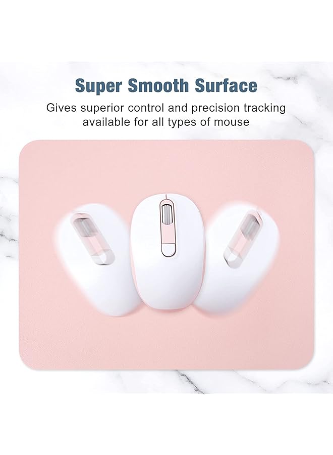 إيروريكس وسادة ماوس نحيفة مقاس 8 بوصة × 11 بوصة لملحقات الكمبيوتر المحمول، وسادة ماوس من الجلد الصناعي المقاوم للماء مع قاعدة مضادة للانزلاق، وسادة ماوس مستطيلة للمنزل والمكتب والمدرسة، وردي - Image 2