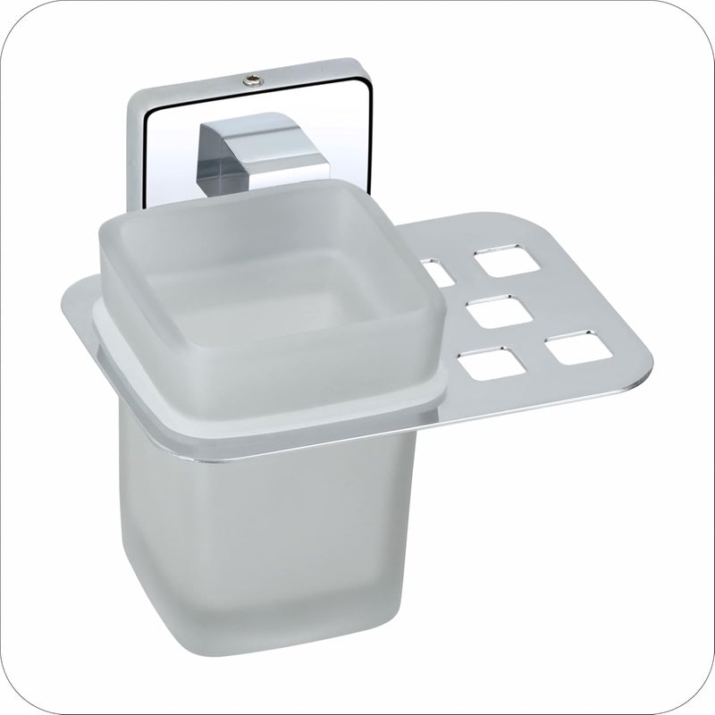 KANJAL Tumbler Holder Stand Bathroom Glass Toothbrush Holders Tumbler Stand Toothpaste Tumbler Holders for Bathroom Accessories Toothbrush Stand304 Stainless SteelFrosted Glass 38 - Image 3