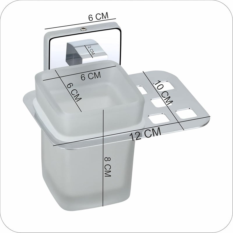 KANJAL Tumbler Holder Stand Bathroom Glass Toothbrush Holders Tumbler Stand Toothpaste Tumbler Holders for Bathroom Accessories Toothbrush Stand304 Stainless SteelFrosted Glass 38 - Image 4