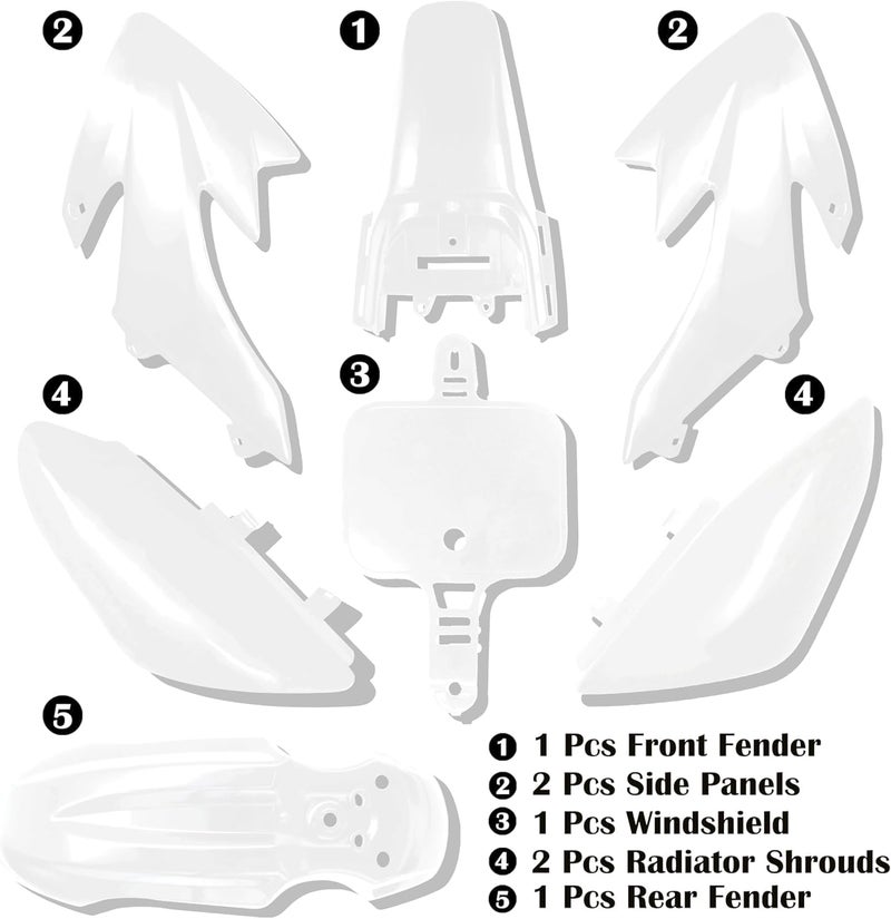 necaces Plastic Fender Fairing Kit Set,Plastic Body Fender Kit for XR50 CRF50 Chinese Mini Dirt Bikes - Image 2