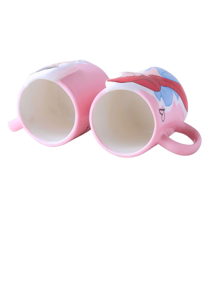 ديزني أكواب آرييل والأمير إريك لوف – مجموعة فناجين قهوة للزوجين من السيراميك، كوب شاي كرتوني - Image 3