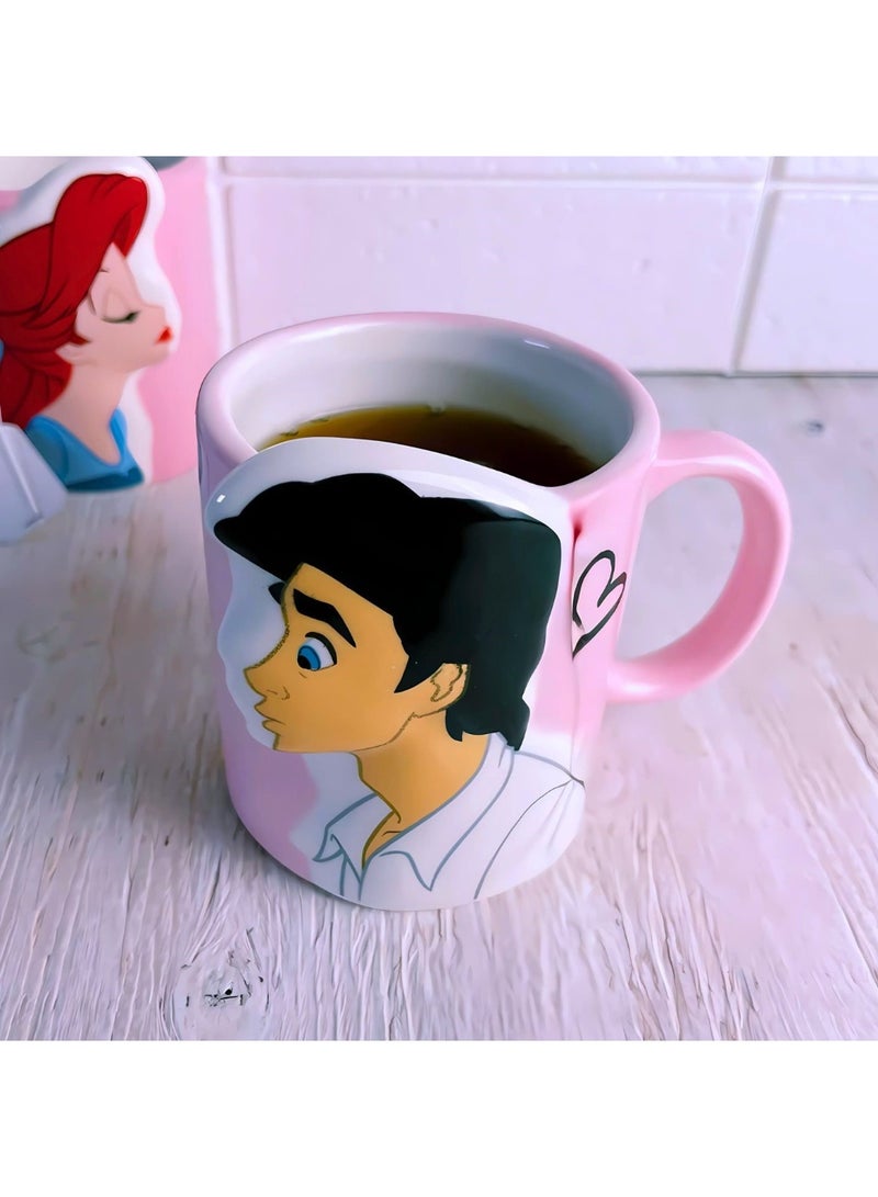 ديزني أكواب آرييل والأمير إريك لوف – مجموعة فناجين قهوة للزوجين من السيراميك، كوب شاي كرتوني - Image 4