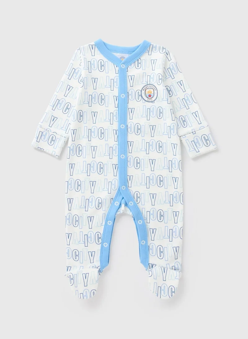 Matalan Baby White Manchester City Sleepsuit