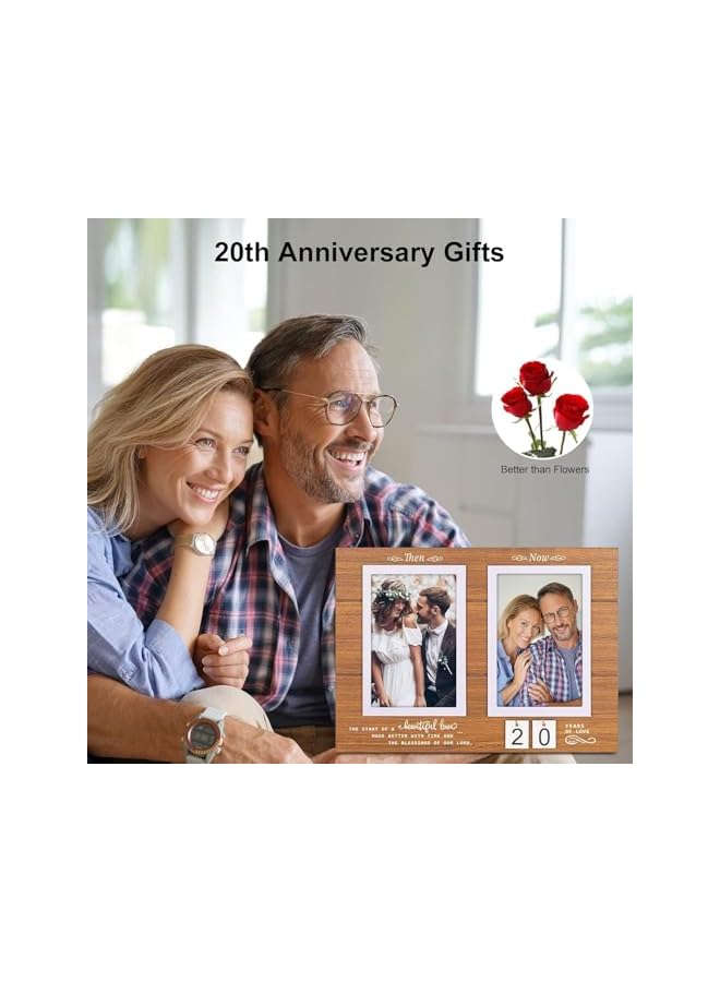 The Bros إطار صور الذكرى السنوية، أفكار هدايا الزفاف من 1-99 سنة، إطار صور خشبي للذكرى السنوية، هدايا حفل خطوبة مع اقتباس عاطفي، يحمل 2 صور بحجم 4x6 إنش - Image 5