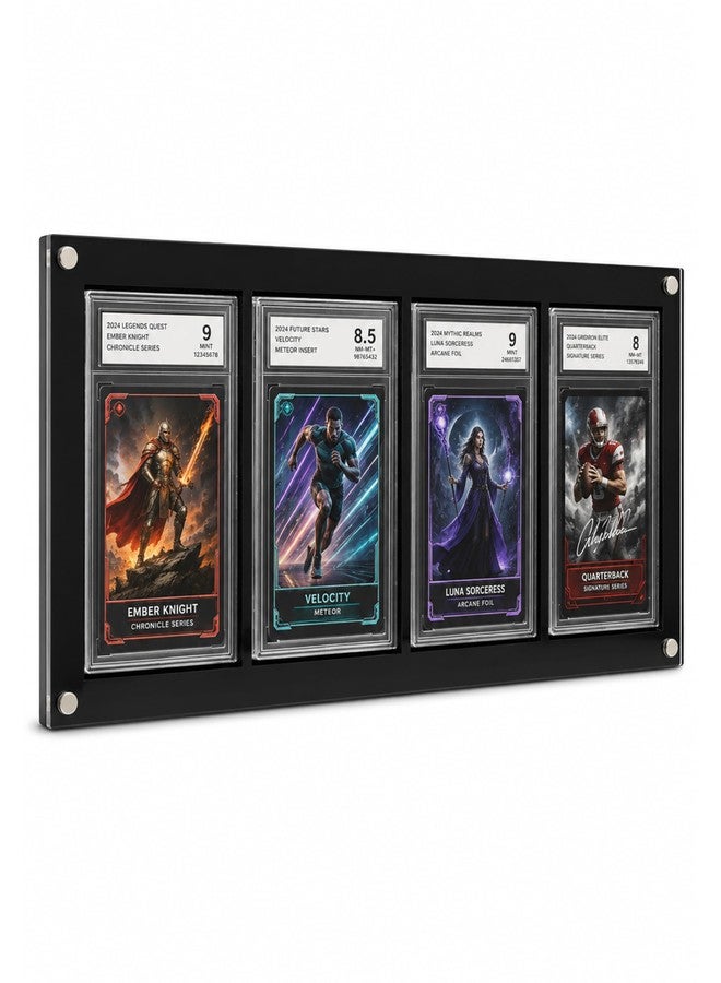 WEIMINLI 4-Slot PSA Graded Card Display Frame, Wall or Desktop Slab Holder - Image 1