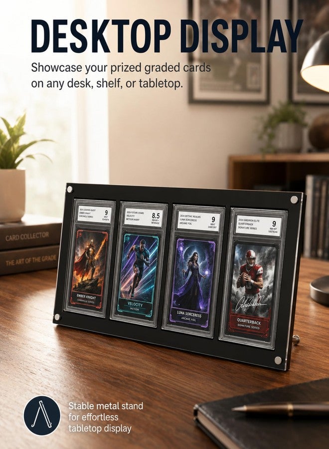 WEIMINLI 4-Slot PSA Graded Card Display Frame, Wall or Desktop Slab Holder - Image 2