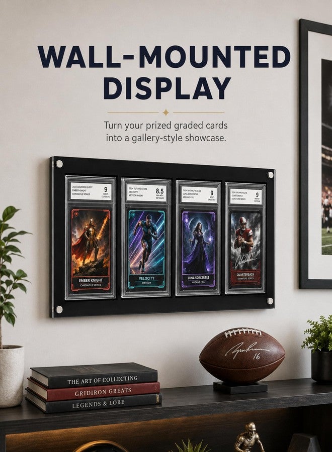 WEIMINLI 4-Slot PSA Graded Card Display Frame, Wall or Desktop Slab Holder - Image 3