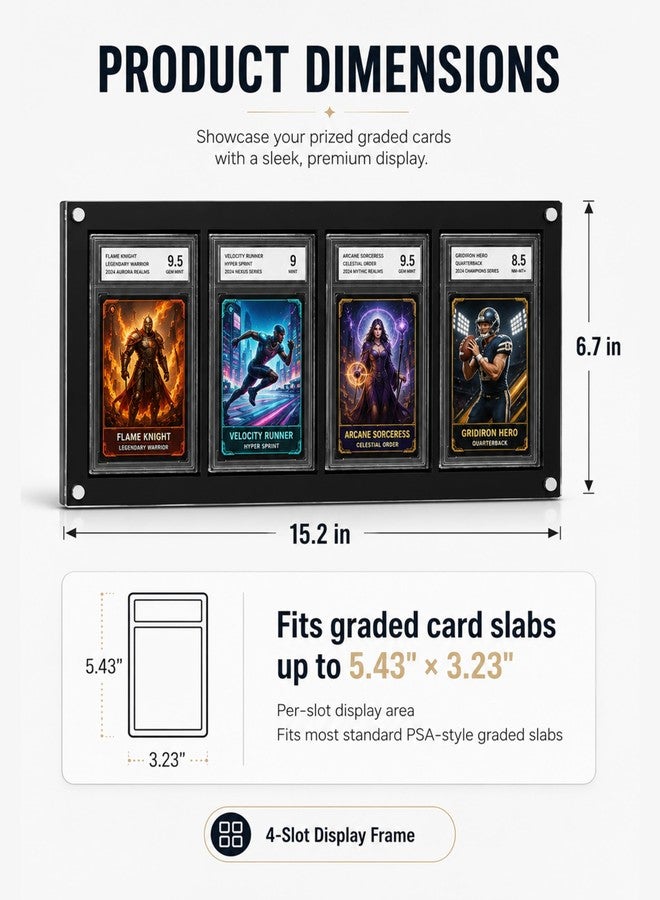 WEIMINLI 4-Slot PSA Graded Card Display Frame, Wall or Desktop Slab Holder - Image 5