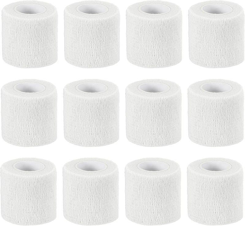 باتيكيل ضمادة ذاتية اللصق ملفوفة 2 بوصة × 177 بوصة 12 حزمة شريط رياضي مرن أبيض قابل للتنفس - Image 2