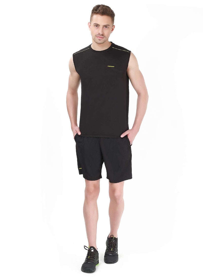HEAD HMS-503 Polyester Tennis Apparel, Small (Black) - Image 1