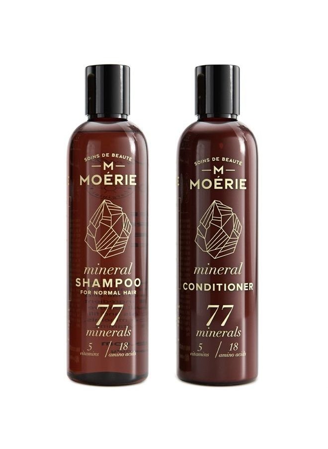 M MOÉRIE - Moerie Volumizing Shampoo and Conditioner for Hair Loss - Hair Thickening Products with Ingredients of Natural Origin - Over 100 Active Ingredients for Thick, Long, Luscious Hair, 2 X 8.45 Fl Oz - Image 1