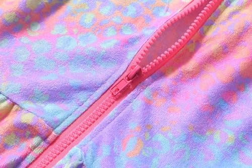 LUCKYGAL Little Girls Beach Coverup Swimsuit Coverup Zip-Up Rainbow Leopard Bathing Suit Wraps,4t 5t - Image 2