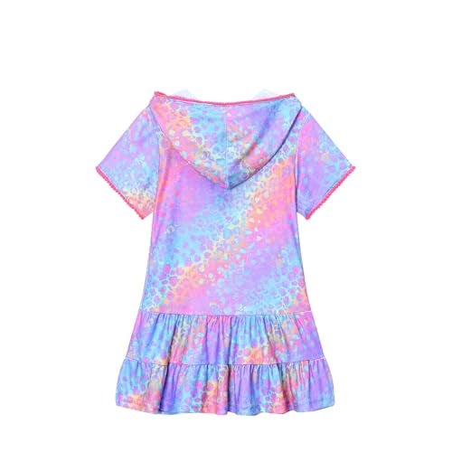LUCKYGAL Little Girls Beach Coverup Swimsuit Coverup Zip-Up Rainbow Leopard Bathing Suit Wraps,4t 5t - Image 3