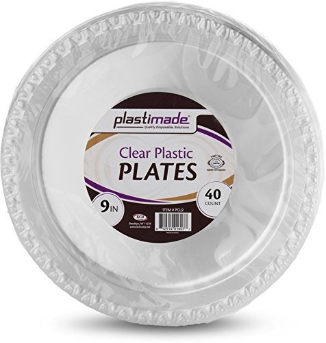 Plastimade [40 Count] Plastimade 9 Inch Dinner Plates Clear Disposable Heavy Duty Plastic, Ideal For Wedding, Catering, Parties, Buffets, Events, Or Everyday Use, 1 Pack - Image 4