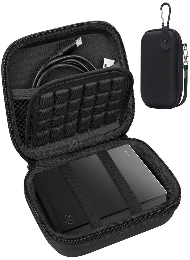 Lacdo Hard Drive Carrying Case for Seagate Portable/One Touch, WD Elements/My Passport, Toshiba Canvio Basics/Flex Portable External Hard Drive HDD Case 1TB 2TB 4TB 5TB 6TB Shockproof Travel Bag,Black - Image 1