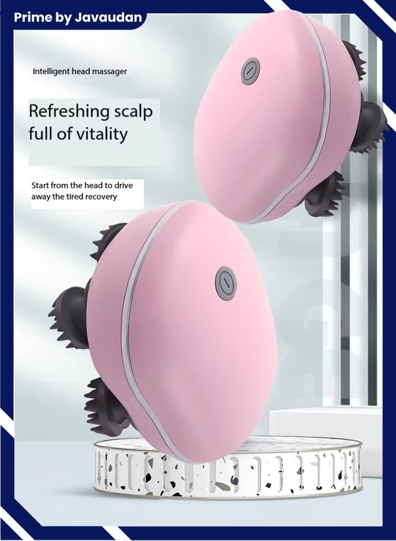 برايم بي جافاودان مدلك فروة الرأس الكهربائي ، مدلك رأس محمول مقاوم للماء لنمو الشعر ، مدلك محمول باليد مع 4 رؤوس للتدليك ، قابل للفك والغسل ، أداة هرش يدوية لتنظيف عميق لنمو الشعر ، أدوات الاسترخاء لتدليك فروة الرأس - Image 5