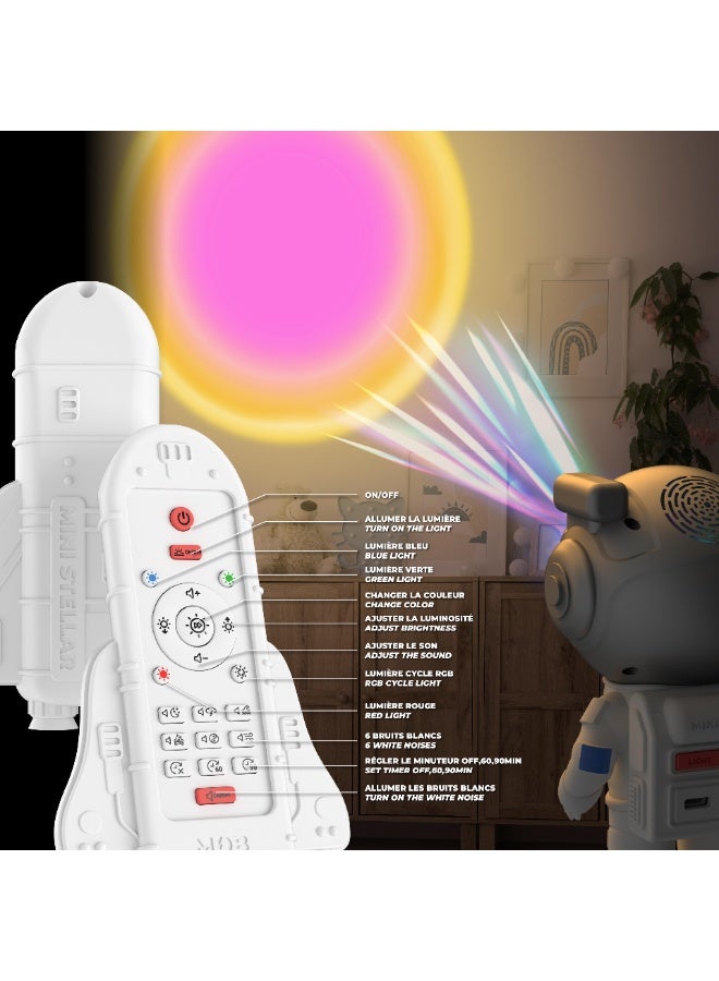 MOB Mini Stellar portable projector with compact design and white color, ideal for home entertainment and presentations, easy to set up and use, suitable for various spaces - Image 4