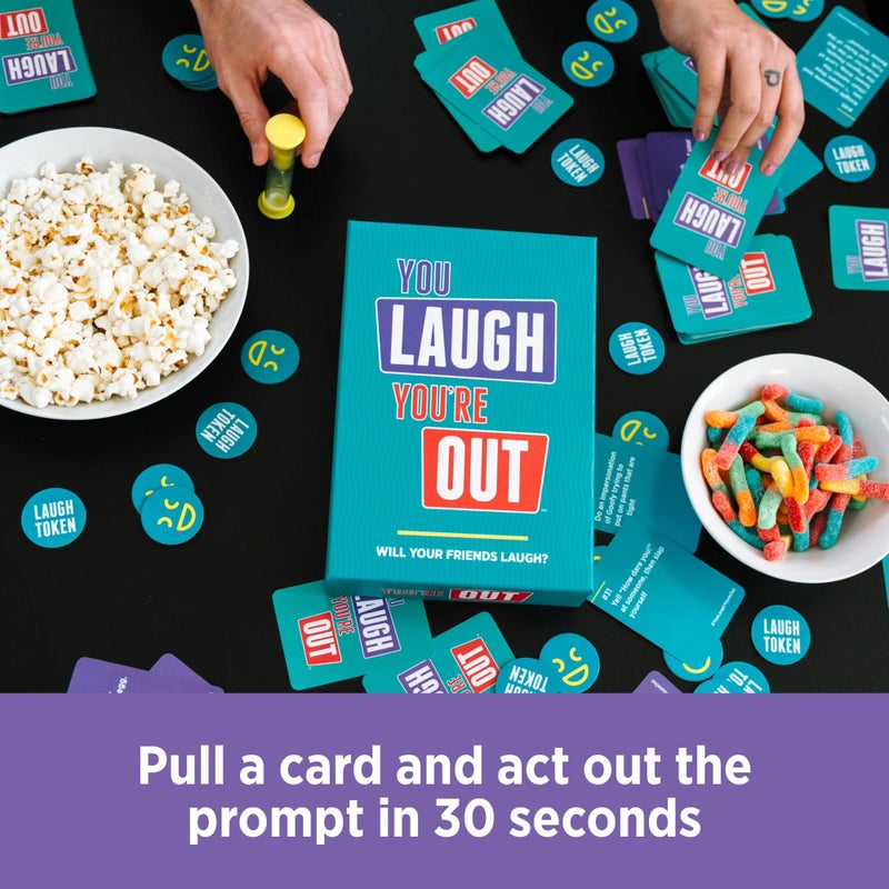 DSS Games You Laugh You're Out [Try Not to Laugh Family Card Game for Adults & Teens | White Elephant Gift for Adults | 125 Prompt Fun Cards for Family Game Nights, Thanksgiving, & Parties Ages 14+] - Image 3