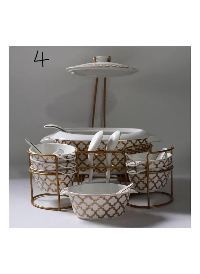MARBLE Soup Mug Set 17 Pieces Marble Porcelain Multicolour SOUPS 58-16-1678/1644  - Image 1