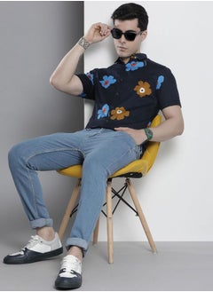 The Indian Garage Co Men Regular Fit Tropical Half Sleeves Cutaway Collar Casual Shirt  - Image 4