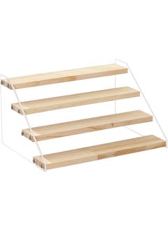 Wood Display Stand 4 Step Display Riser Wood Shelf Display Shelves For Vendors Cupcakes Perfume