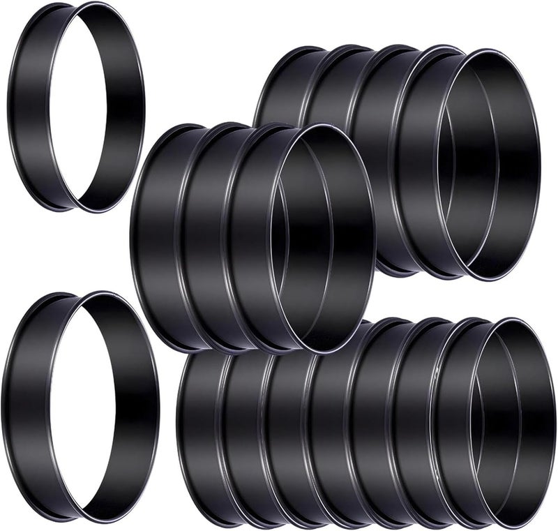 Pack of 16 Nonstick Griddlecake Circlets Rustless Begin for Baking Pancakes Biscuits with Double Rolled Fringes Hoop Baking Tools - Image 1
