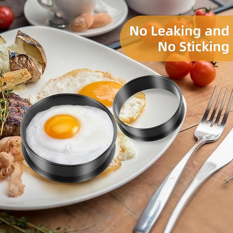 Pack of 16 Nonstick Griddlecake Circlets Rustless Begin for Baking Pancakes Biscuits with Double Rolled Fringes Hoop Baking Tools - Image 2