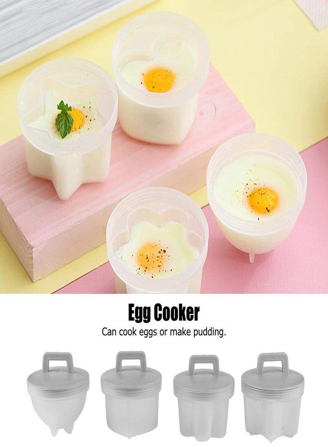 Restokki Boiled Egg Maker, 4Pcs Plastic Egg Cooker Boiler Pudding Mold with Oil Brush, Non‑stick Boiled Egg Cooker, Poached Egg Cups, Fast Poaching Egg for Breakfast, Eggs Kitchen Gadgets(gray) - Image 3