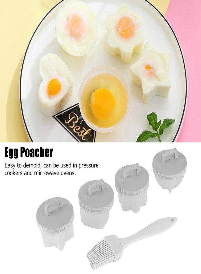 Restokki Boiled Egg Maker, 4Pcs Plastic Egg Cooker Boiler Pudding Mold with Oil Brush, Non‑stick Boiled Egg Cooker, Poached Egg Cups, Fast Poaching Egg for Breakfast, Eggs Kitchen Gadgets(gray) - Image 5