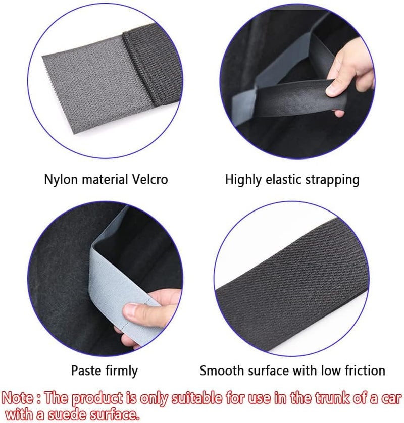 Excefore Elastic Car Trunk Organizer Straps with Hook and Loop Fasteners, Adjustable 20"/27.5"/31.5" Cargo Storage Bands, Multi-Pocket Design Keeps Items Secure & Prevents Rolling in Vehicle Trunk - Image 5
