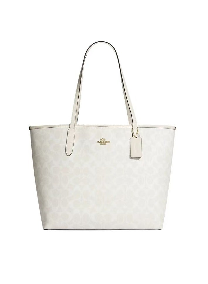 coachoutlet Coach City Tote Bag In Signature Canvas Women's Fashion Versatile Large Capacity Large Size Handheld Shoulder Bag Tote Bag  - Image 1