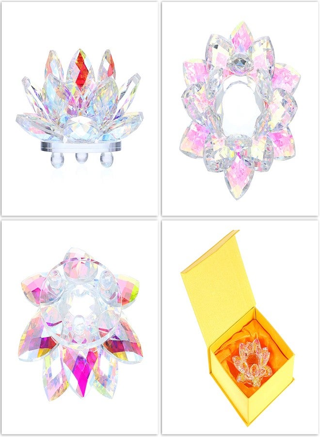 أونماي تماثيل زهرة اللوتس الكريستالية المتلألئة من OwnMy - ثقالة ورق مزخرفة على شكل زهرة اللوتس الكريستالية وفقًا لفنغ شوي، مثالية لتزيين الطاولات والمكتب المنزلي - Image 4