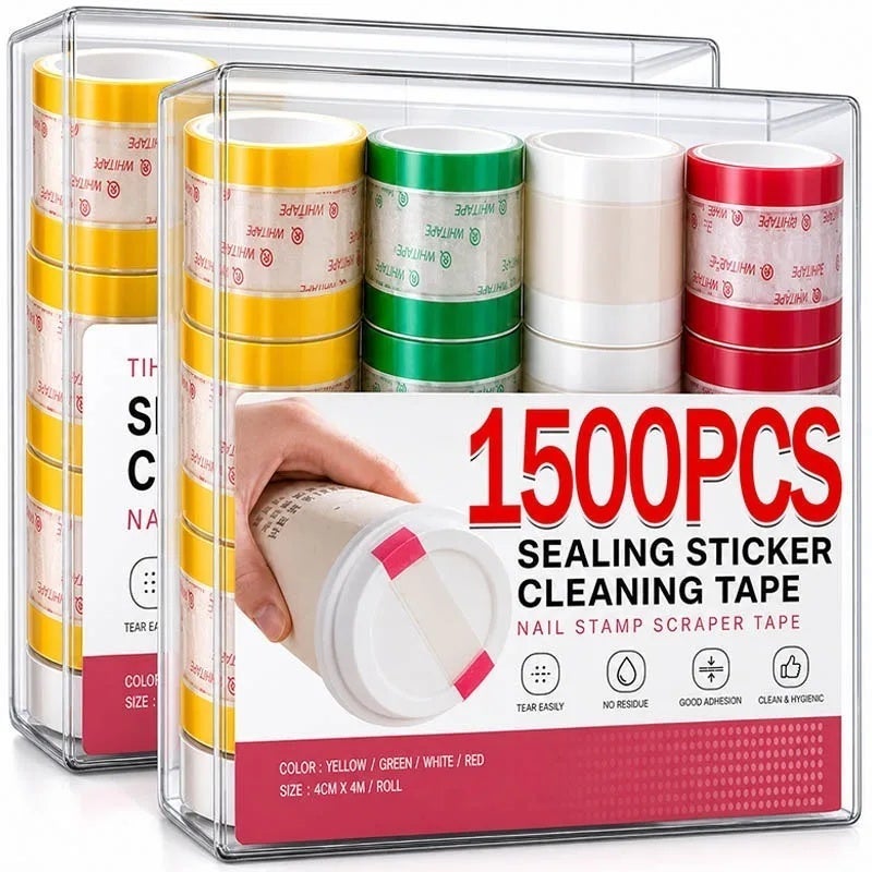 Easy To Tear Nail Art Seal Cleaning Tape Milk Coffee Cup Cover Sticker Takeaway Adhesive Sealing Sticker Tape Strip Paper Roll - Image 3