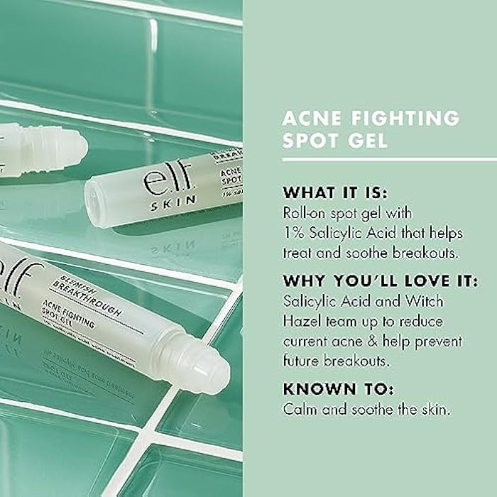 elf e.l.f. SKIN Blemish Breakthrough Blemish Fighting Spot Gel, Roll-on Blemish Spot Gel For Targeting & Treating Blemishes, Infused With Salicylic Acid - Image 3