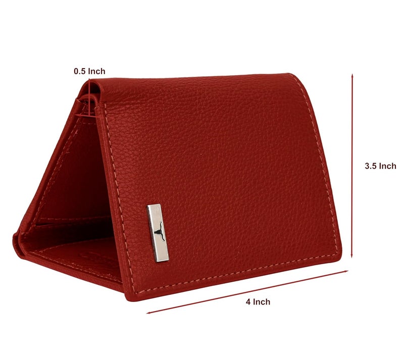 URBANFOREST محفظة ترافيس جلدية حمراء للرجال - Image 5