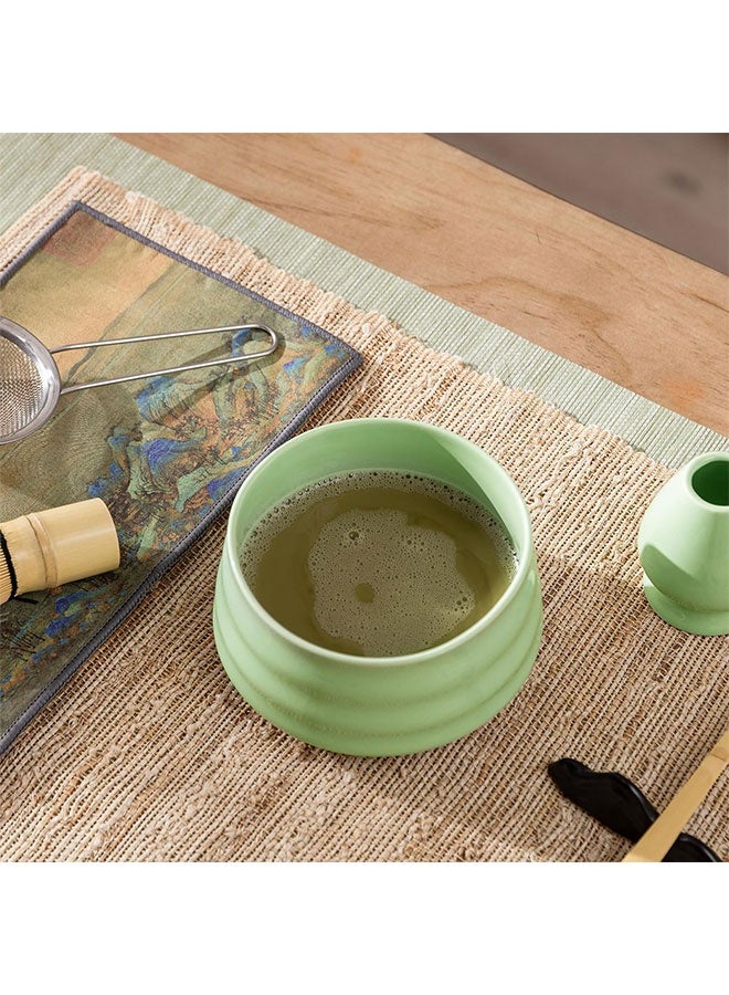WINEENEE Authentic Japanese Matcha Ceremony Set 7-Piece Handcrafted Bowl Bamboo Whisk Ceramic Holder Stainless Steel Sifter Complete Tea Tools Kit for Traditional Matcha Preparation Home Use Gift - Image 5
