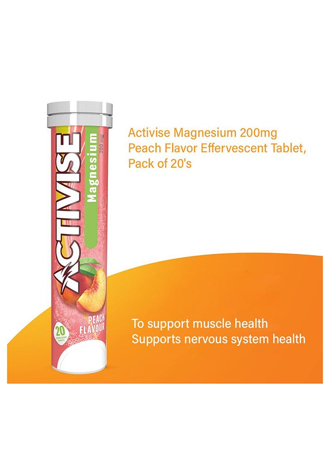Activise Magnesium 200MG Effervescent Tab Peach 20's - Image 3