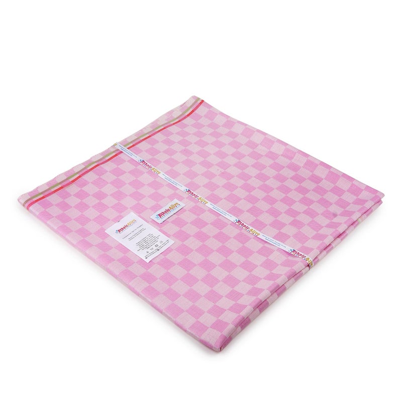 NIC Bhagalpuri Organic 3D Print Bath Gamcha-Absorbent, Skin Friendly, Shrink Proof and Quick-Drying Towel Angocha for Men & Women (Size 62x86cm) (Pink-Lemon) - Image 3