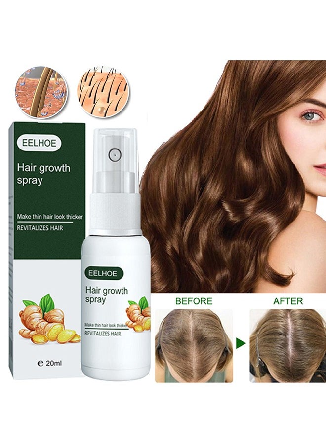 EELHOE - Hair Growth Spray，Fast Hair Growth Spray Serum Ginger Anti Hair Loss Treatment Product Prevent Thinning Dry Frizzy Repair Beauty Hair Care Essence - Image 1