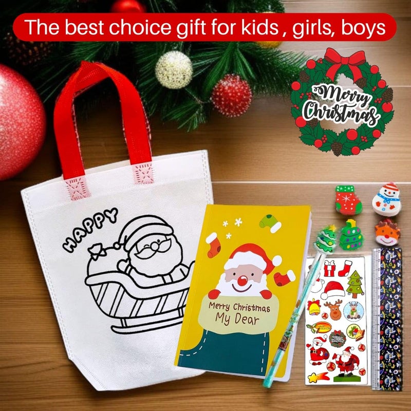 AMYCAUR Merry Christmas Stationery Combo Gift for Kid, Cute School Stationery Gift Combo, Secret Santa Party Return Gift for Kids Stationery Items, New Year Christmas Goody Gift Set (Pack-of-6-Items) - Image 4