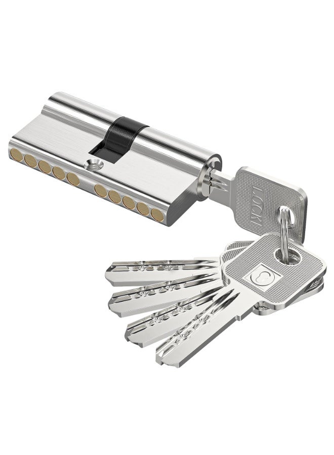 أوشيما قفل الأسطوانة، قفل الباب بالمقبض الخاص بالباب الأمامي، أسطوانة القفل، أسطوانة قفل الباب عالية الأمان عيار 70 مم مع 5 مفاتيح ومسمارين مناسبين لمقاومة الالتقاط ومقاومة الثقب ومانع الانغلاق ومانع الضخ - Image 5