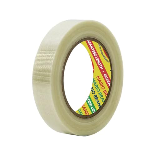 Mario Cross Filament Tape 24mm x 50m (1Inch)-Strong Fiberglass Tape for Cricket Bat Protection, Crack Repair & Bat Face Shielding, Strong Strapping & Export Box Sealing, Industrial Security Packaging - Image 1